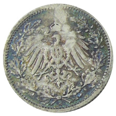 Монета 1/2 марки 1905 года A Германия (реверс)