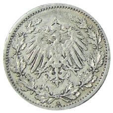 Монета 1/2 марки 1906 года A Германия (реверс)