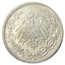 Монета 1/2 марки 1906 года A Германия (реверс)
