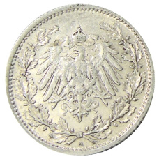 Монета 1/2 марки 1906 года A Германия (реверс)