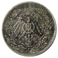 Монета 1/2 марки 1917 года A Германия (реверс)