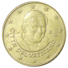 Монета 50 евроцентов 2011 года Ватикан (аверс)