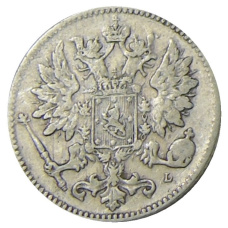 Монета 25 пенни 1901 года Русская Финляндия (реверс)
