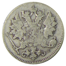 Монета 25 пенни 1901 года Русская Финляндия (реверс)