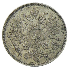 Монета 25 пенни 1913 года Русская Финляндия (реверс)