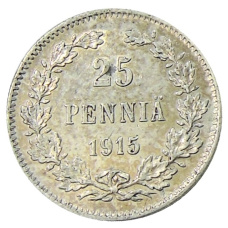 Монета 25 пенни 1915 года Русская Финляндия (аверс)