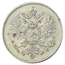Монета 25 пенни 1915 года Русская Финляндия (реверс)