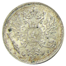 Монета 25 пенни 1915 года Русская Финляндия (реверс)
