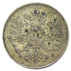 Монета 25 пенни 1915 года Русская Финляндия (реверс)