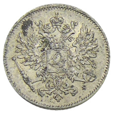 Монета 25 пенни 1915 года Русская Финляндия (реверс)