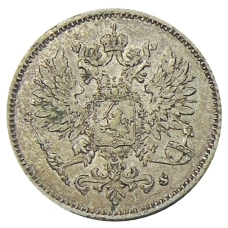 Монета 25 пенни 1915 года Русская Финляндия (реверс)