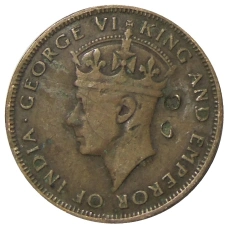 Монета 1 цент 1943 года Британский Гондурас (реверс)