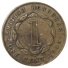 Монета 1 цент 1945 года Британский Гондурас (аверс)