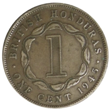 Монета 1 цент 1945 года Британский Гондурас (аверс)
