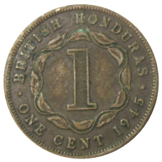 Монета 1 цент 1945 года Британский Гондурас (аверс)