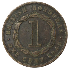Монета 1 цент 1943 года Британский Гондурас (аверс)