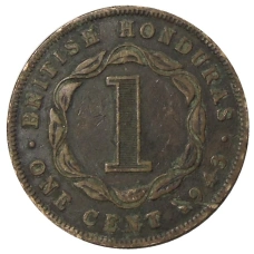 Монета 1 цент 1943 года Британский Гондурас (аверс)