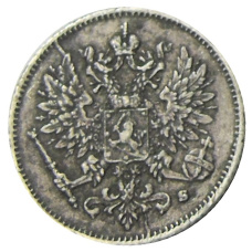 Монета 25 пенни 1916 года Русская Финляндия (реверс)