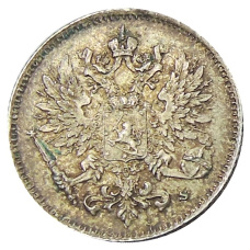 Монета 25 пенни 1916 года Русская Финляндия (реверс)