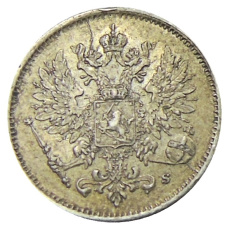 Монета 25 пенни 1916 года Русская Финляндия (реверс)