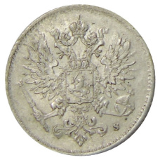 Монета 25 пенни 1916 года Русская Финляндия (реверс)