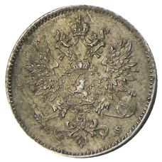Монета 25 пенни 1916 года Русская Финляндия (реверс)