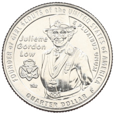 Монета 1/4 доллара (25 центов) 2025 года D США «Американские женщины — Жюльетта Гордон Лоу» (аверс)