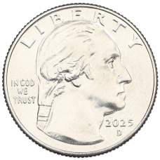 Монета 1/4 доллара (25 центов) 2025 года D США «Американские женщины — Жюльетта Гордон Лоу» (реверс)