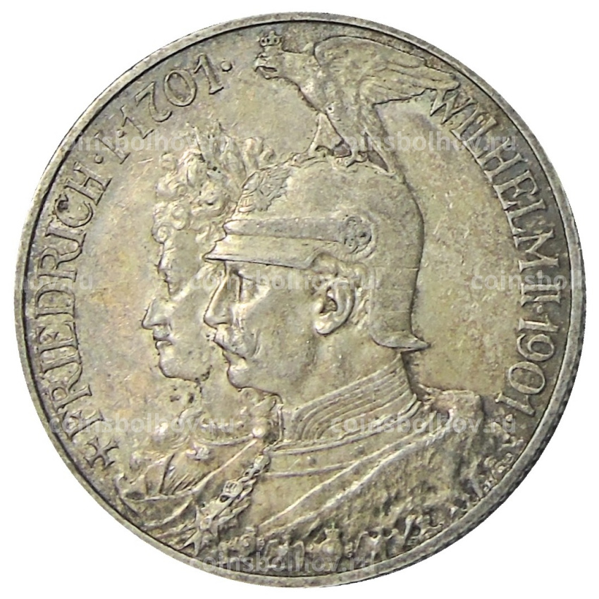 Монета 2 марки 1901 года Германия (Пруссия) «200 лет Пруссии»