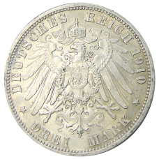 Монета 3 марки 1910 года А Германия (Пруссия) (реверс)