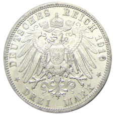 Монета 3 марки 1910 года А Германия (Пруссия) (реверс)