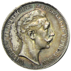 Монета 3 марки 1909 года А Германия (Пруссия) (аверс)