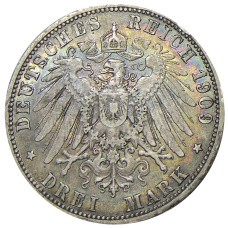 Монета 3 марки 1909 года А Германия (Пруссия) (реверс)