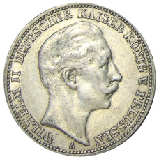 Монета 3 марки 1909 года А Германия (Пруссия) (аверс)