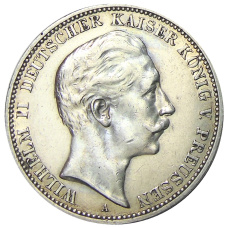 Монета 3 марки 1909 года А Германия (Пруссия) (аверс)