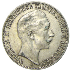 Монета 3 марки 1909 года А Германия (Пруссия) (аверс)