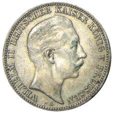 Монета 3 марки 1909 года А Германия (Пруссия) (аверс)