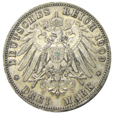 Монета 3 марки 1909 года А Германия (Пруссия) (реверс)
