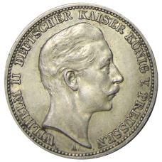 Монета 3 марки 1909 года А Германия (Пруссия) (аверс)