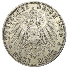 Монета 3 марки 1909 года А Германия (Пруссия) (реверс)
