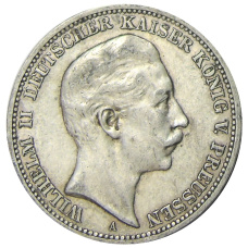 Монета 3 марки 1908 года А Германия (Пруссия) (аверс)