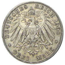 Монета 3 марки 1908 года А Германия (Пруссия) (реверс)