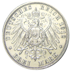 Монета 3 марки 1912 года А Германия (Пруссия) (реверс)