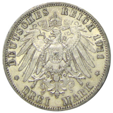Монета 3 марки 1911 года А Германия (Пруссия) (реверс)
