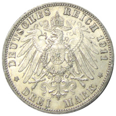 Монета 3 марки 1911 года А Германия (Пруссия) (реверс)