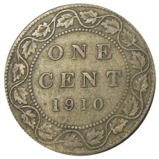 Монета 1 цент 1910 года Канада (аверс)