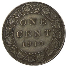 Монета 1 цент 1910 года Канада (аверс)