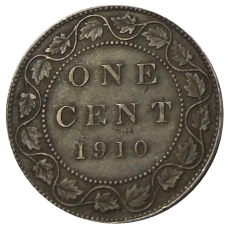 Монета 1 цент 1910 года Канада (аверс)