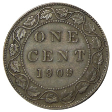 Монета 1 цент 1909 года Канада (аверс)