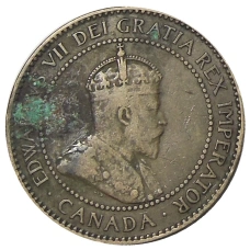 Монета 1 цент 1908 года Канада (реверс)